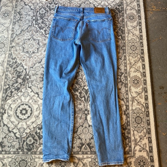 Levi's Blue Straight skinny premium Denim Jeans with Light distressing - Picture 4 of 4